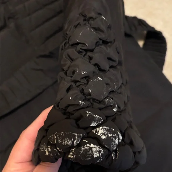 Betsey Johnson Black Puffer Coat with Quilted Sleeves - Picture 7 of 7